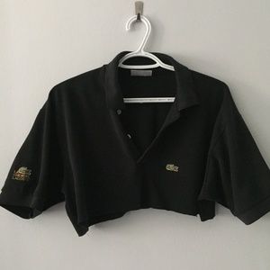 LACOSTE cropped polo top